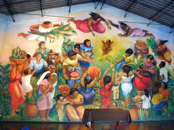 Nativity mural at Batahola Norte Community Center, Managua, Nicaragua. 