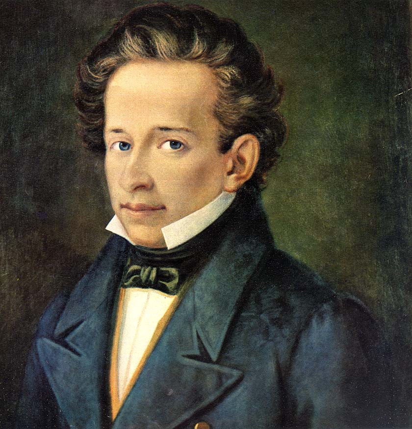 Giacomo Leopardi ritratto da A. Ferrazzi.