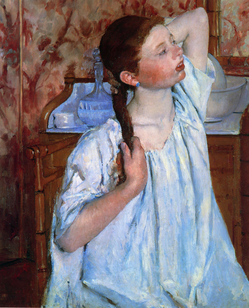 "Ragazza che mette in ordine i suoi capelli", 1886