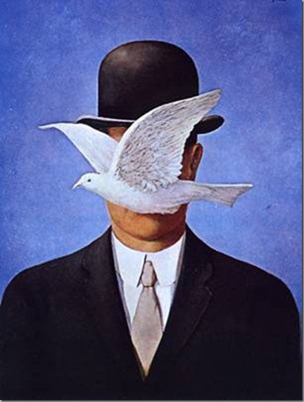 Il mondo è così totalmente e meravigliosamente privo di senso che riuscire ad essere felici non è fortuna... è arte allo stato puro! _ Renè Magritte _ Immagine reperita nel web.